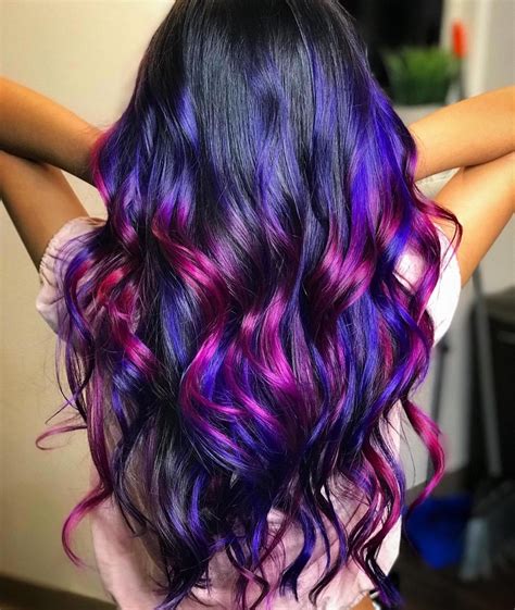 galaxy pink and purple hair